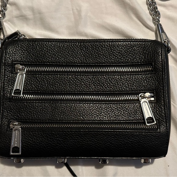 Rebecca Minkoff mini 5-Zip Black Crossbody Bag - Picture 2 of 5